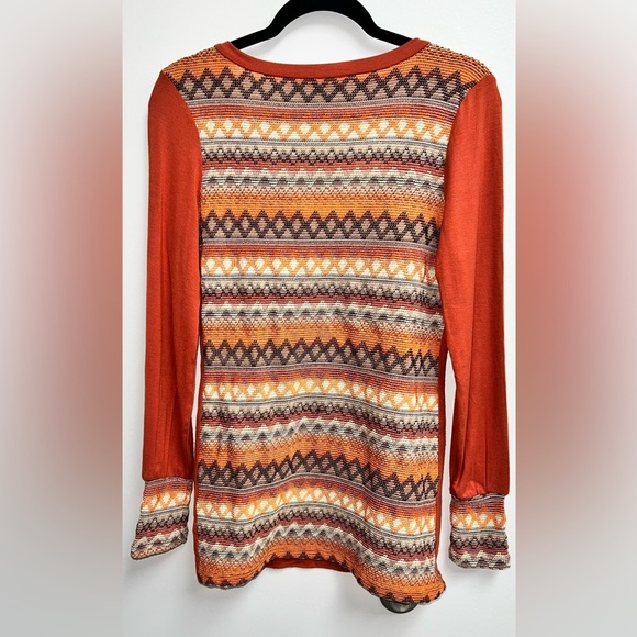 BKE Woven Sheer Western Ling Sleeve Women’s top Sz.M - Picture 2 of 6